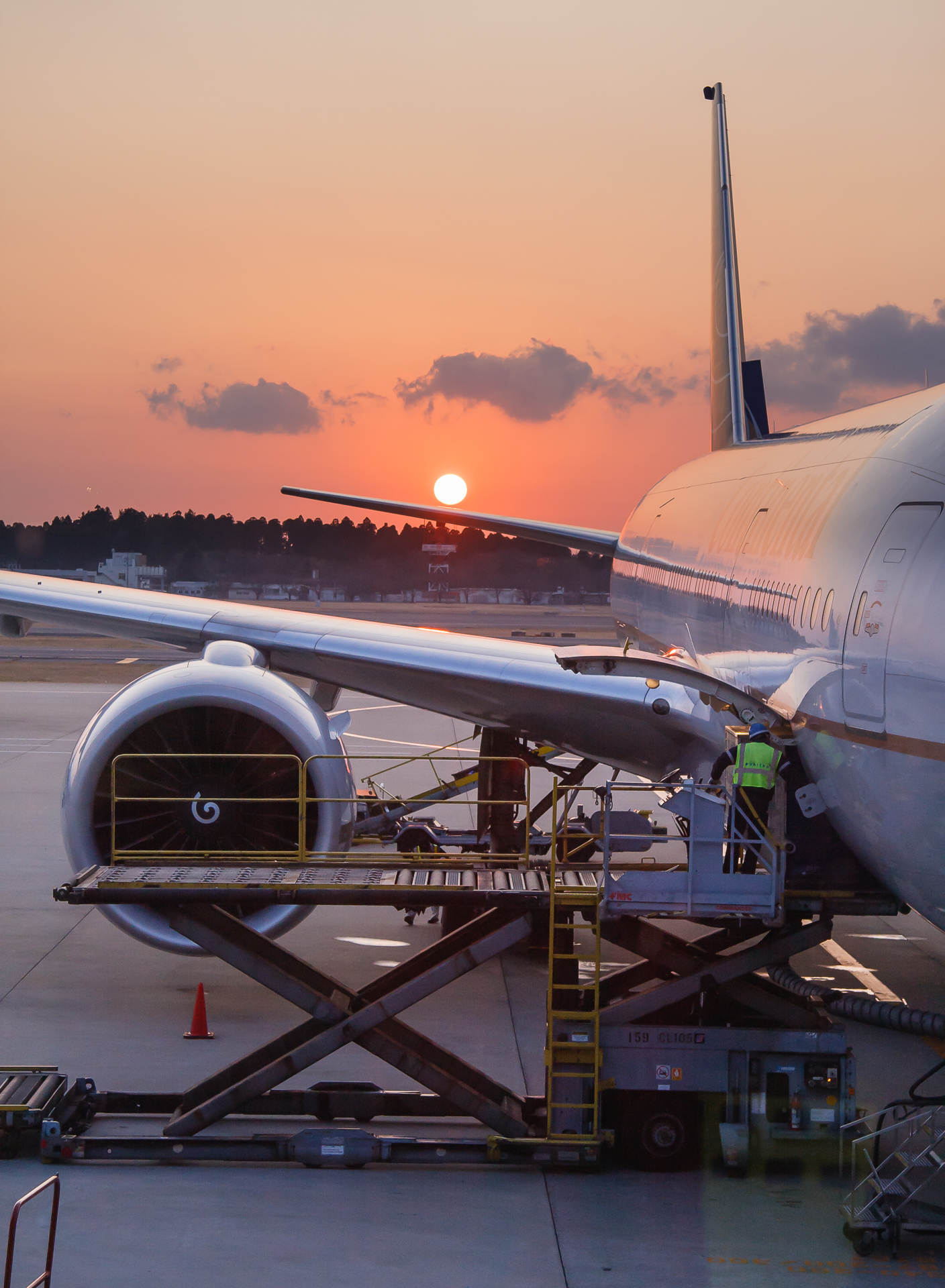 Sunset at Narita Airport, Tokyo, Japan