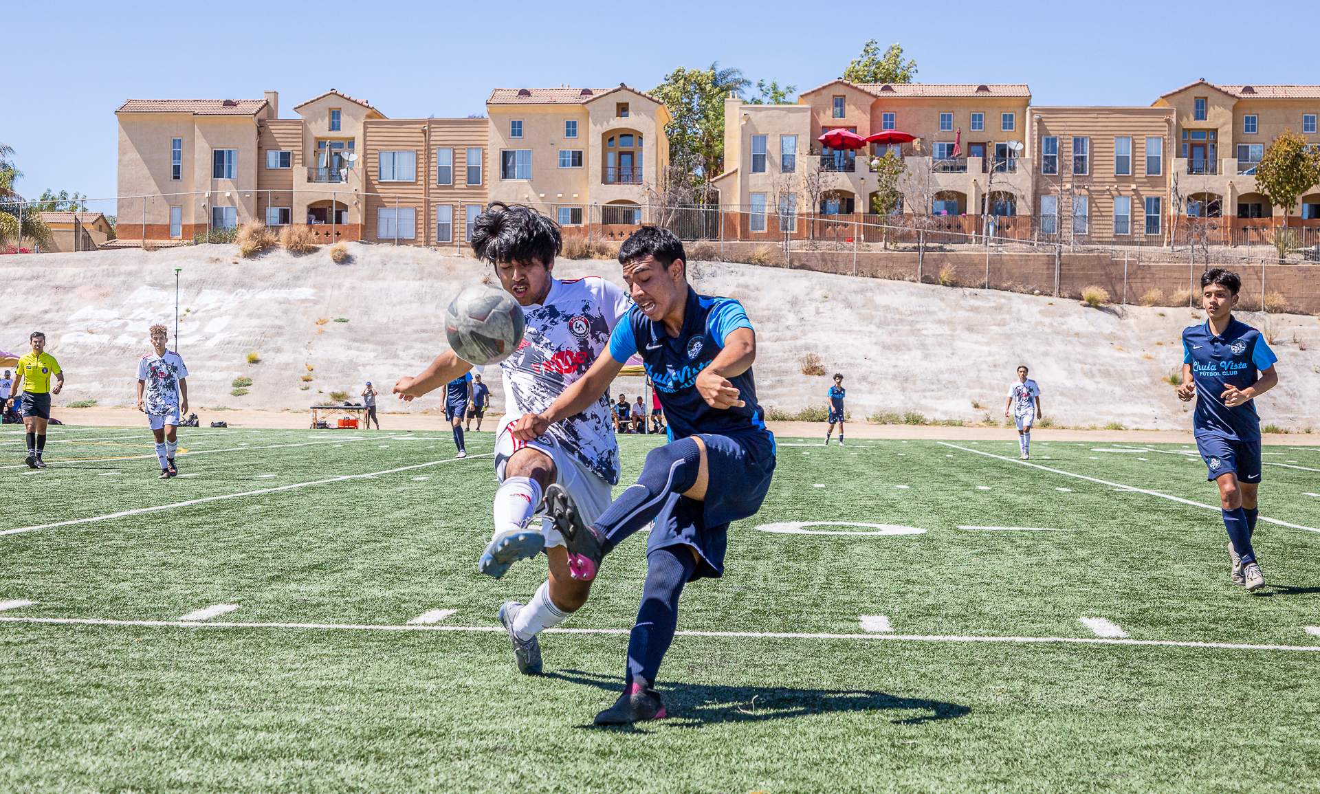 soccer players on the ball