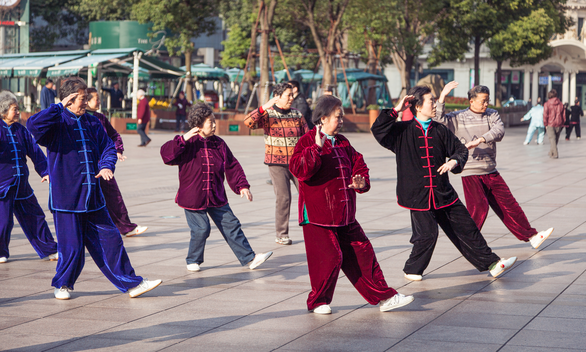 People doing Tai Chi in Shanghai