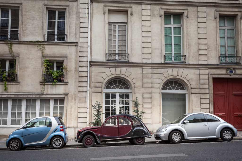 When you make photography your hobby, you'll see details like these three small European cars from different eras.