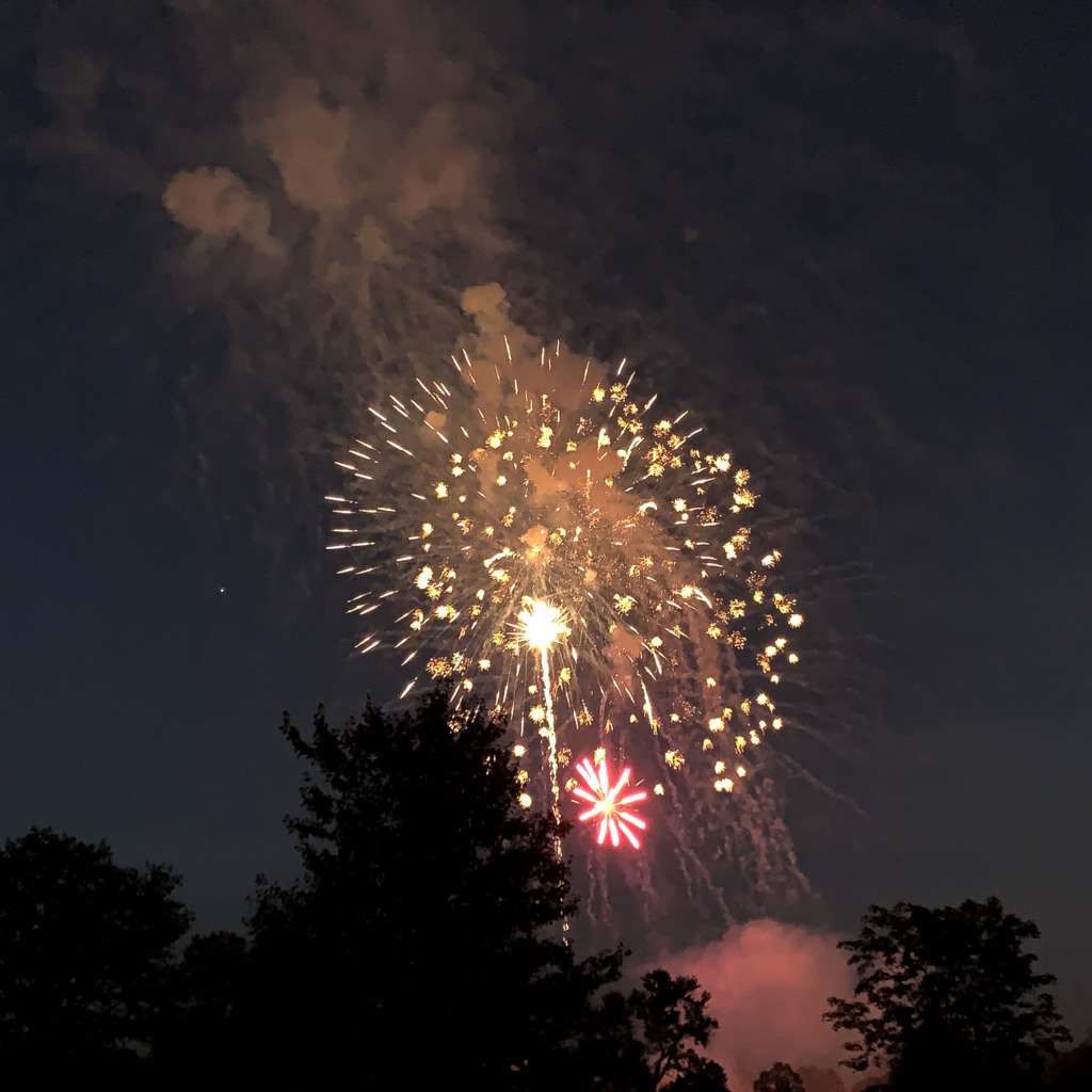 A fireworks display taken with an iPhone XS