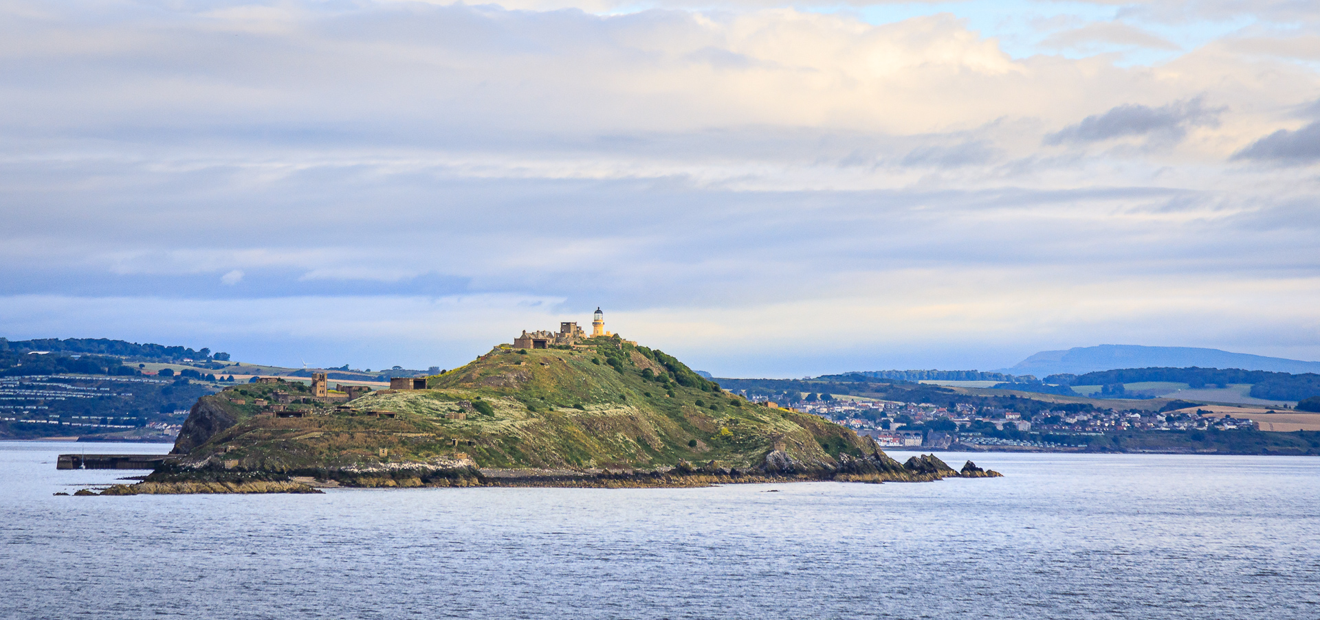 Dawn photo of Inchkeith Lighthouse on Inchkeith island, in the Firth of Forth.