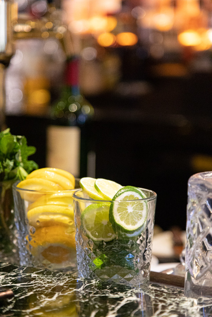 Creative Aperture Shot of Lemons and Limes on the Bar at the Williamsburg Inn