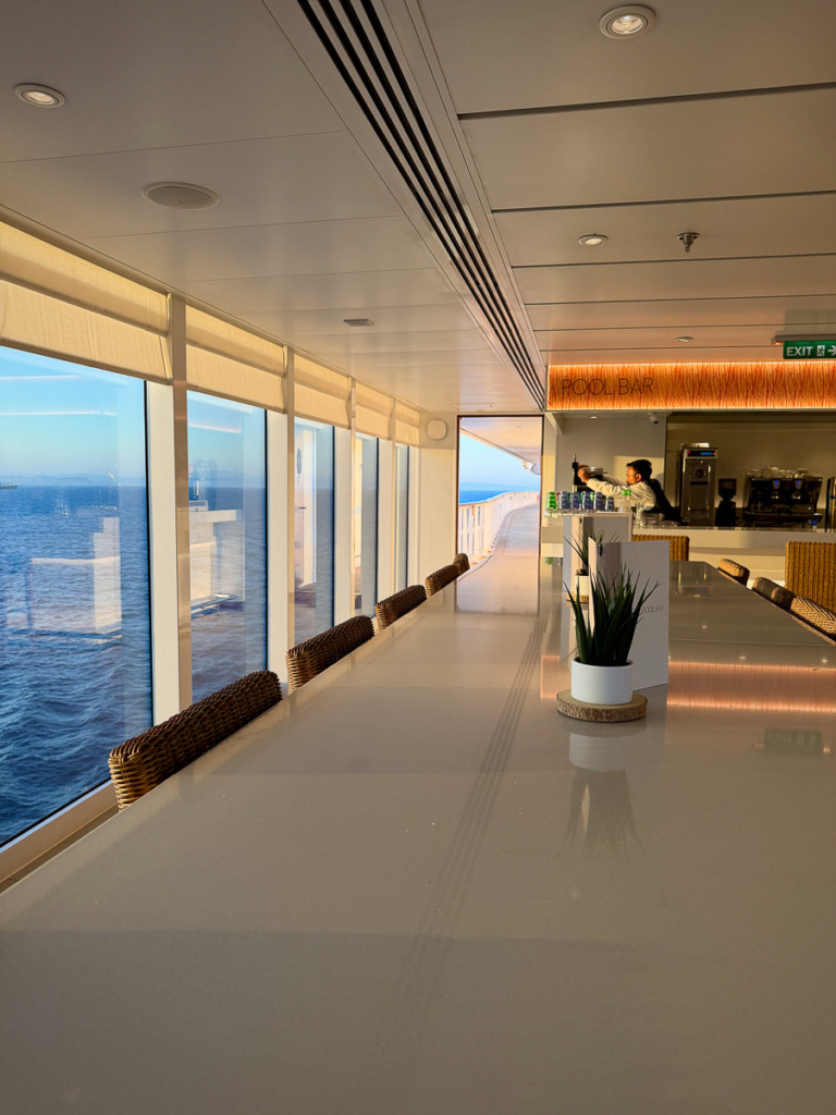 iPhone Travel Photography makes it easy to quickly capture photos like this of the Pool Bar on Viking Mira.