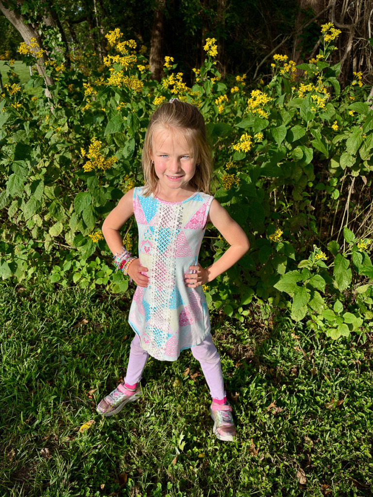 Composition trick made this girl look younger and smaller.